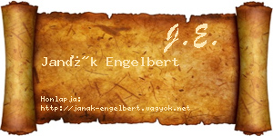 Janák Engelbert névjegykártya